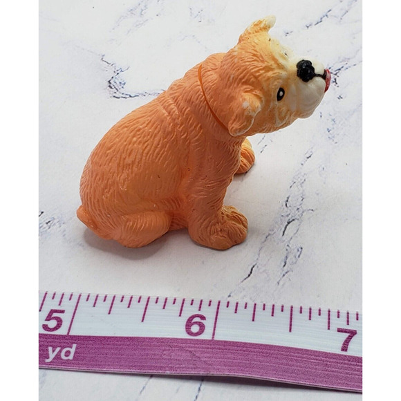 English Bulldog Brown and White Vintage 3 Inch Plastic Toy Figure - Picture 7 of 8